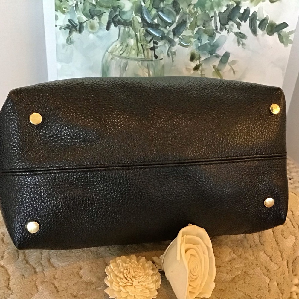 Leather Slouchy Tote/Hobo Bag Made in Italy, Black - Picture 6 of 8